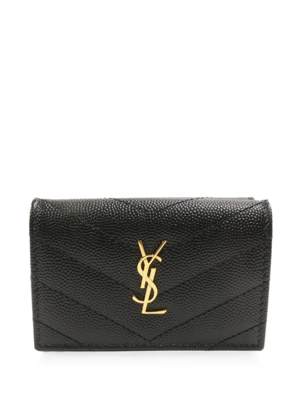 Saint Laurent Pre-Owned Tiny Cassandre Matelassé Origami wallet - Black