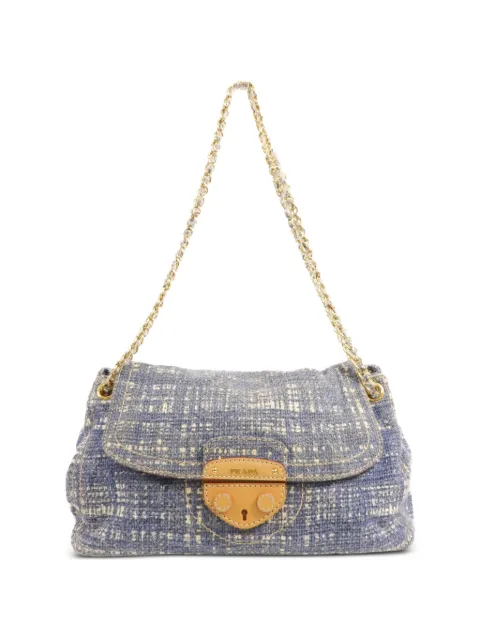 Prada Pre-Owned tweed chain-link shoulder bag