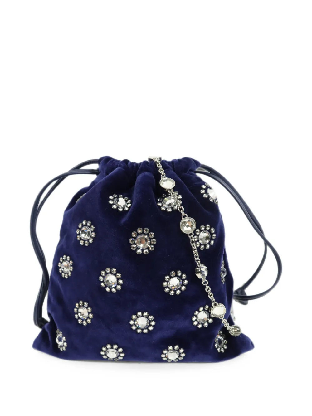 Miu Miu Pre-Owned sac seau à ornements en cristal - Bleu