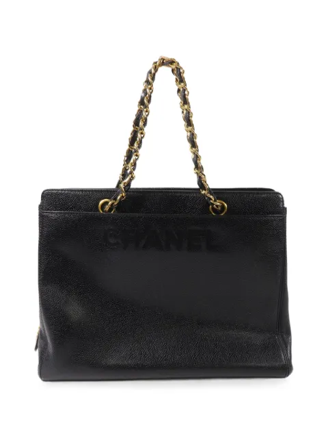 CHANEL Pre-Owned chain-link calf leather tote bag