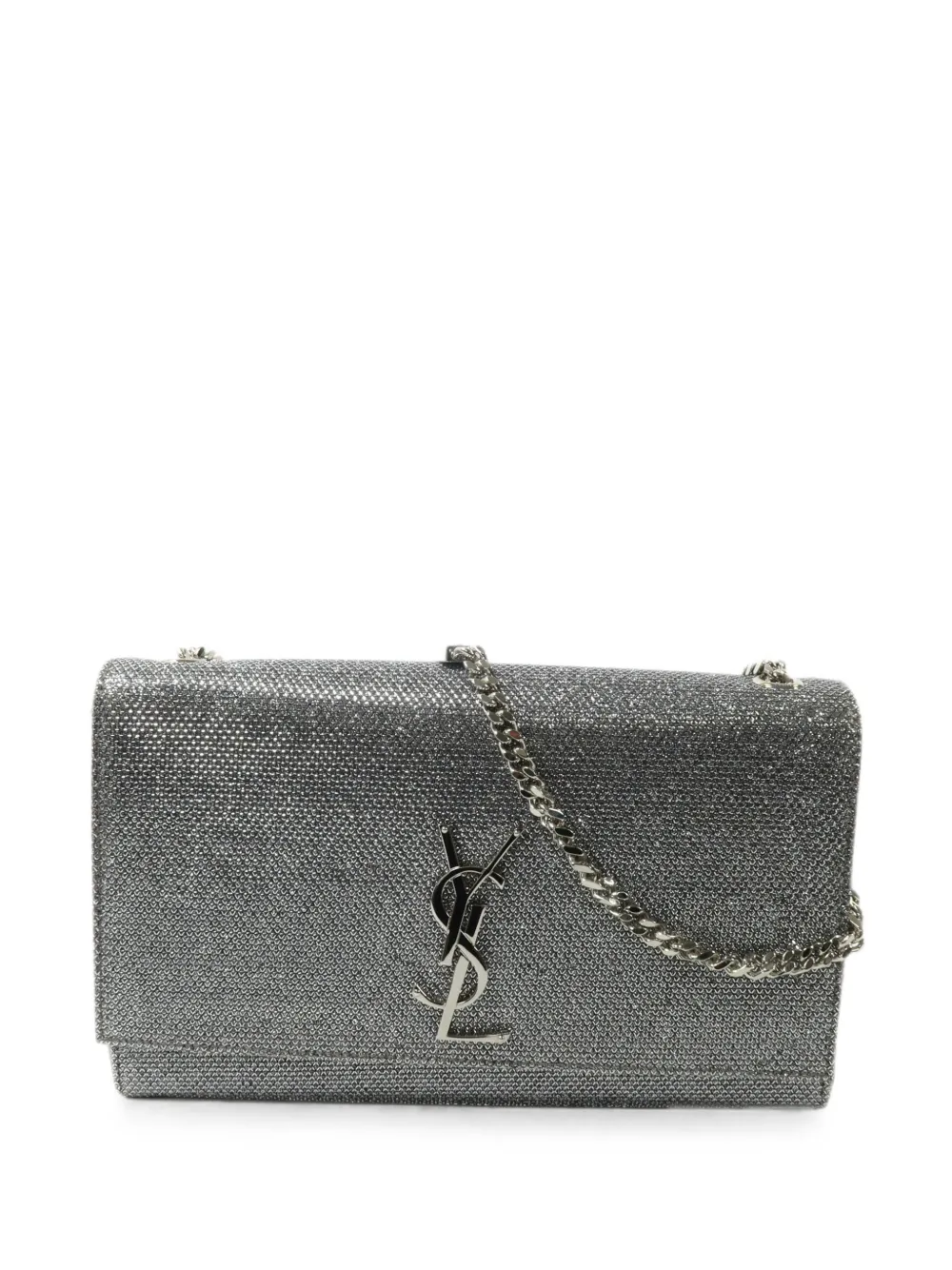 Saint Laurent Pre-Owned SAINT LAURENT YSL Kate Medium Shoulder Bag364021 Calfskin calf leather/Glitter Silver