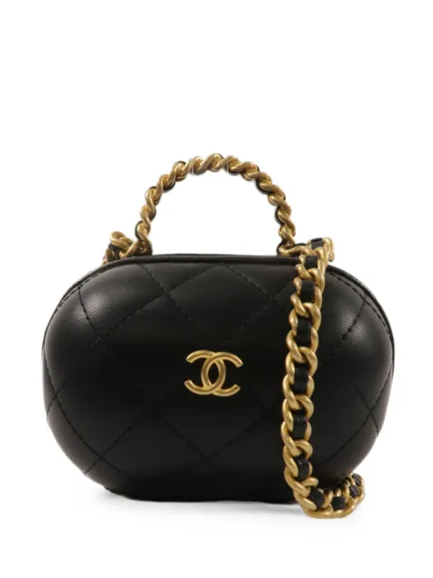 CHANEL Pre-Owned CHANEL CC GHW Bubble Vanity Case 2Way Shoulder Bag AS3066 Lambskin calf leather Black
