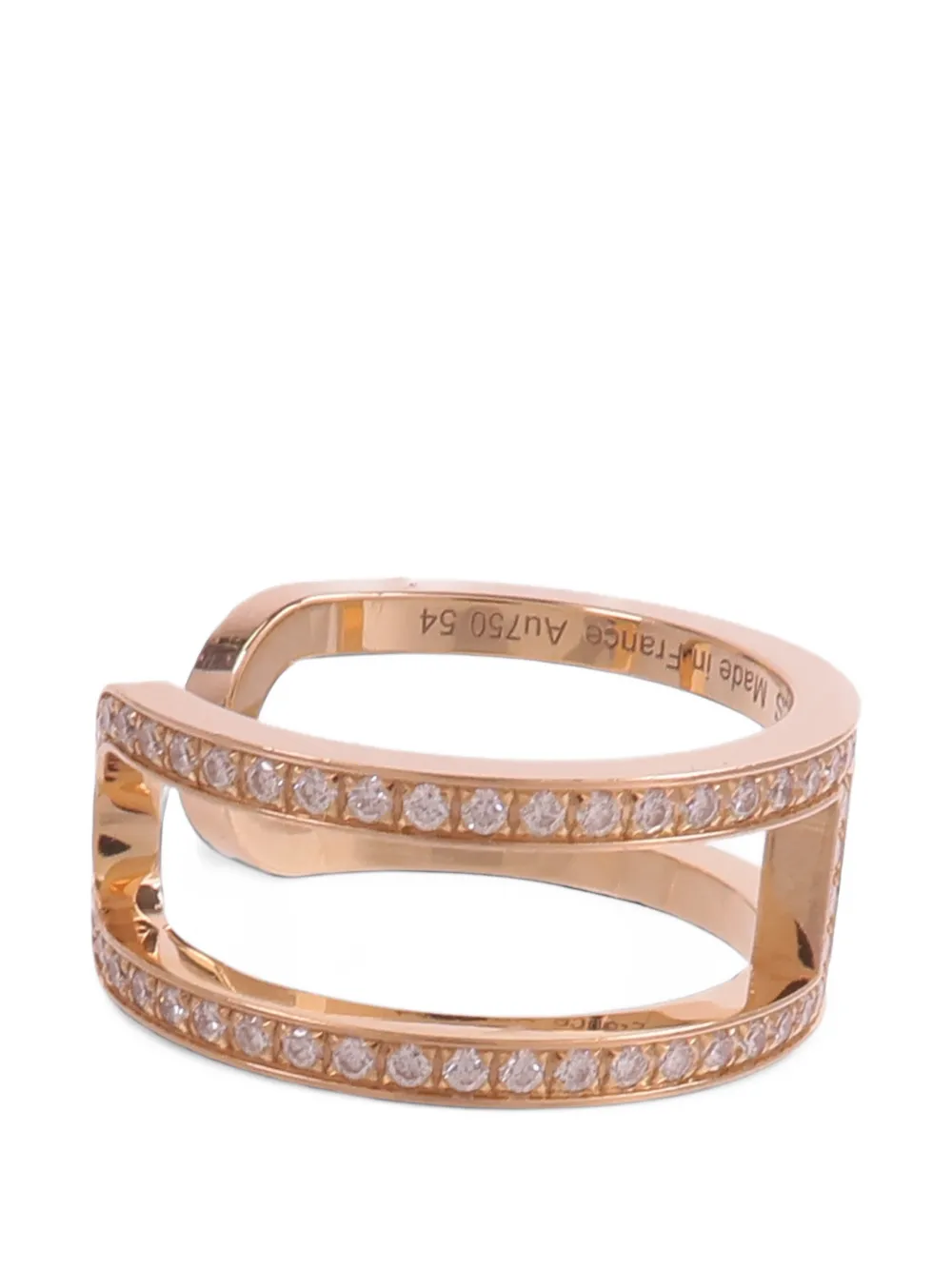 Pre-owned Hermes Ever Chaine D'ancre Diamond Ring In Pink