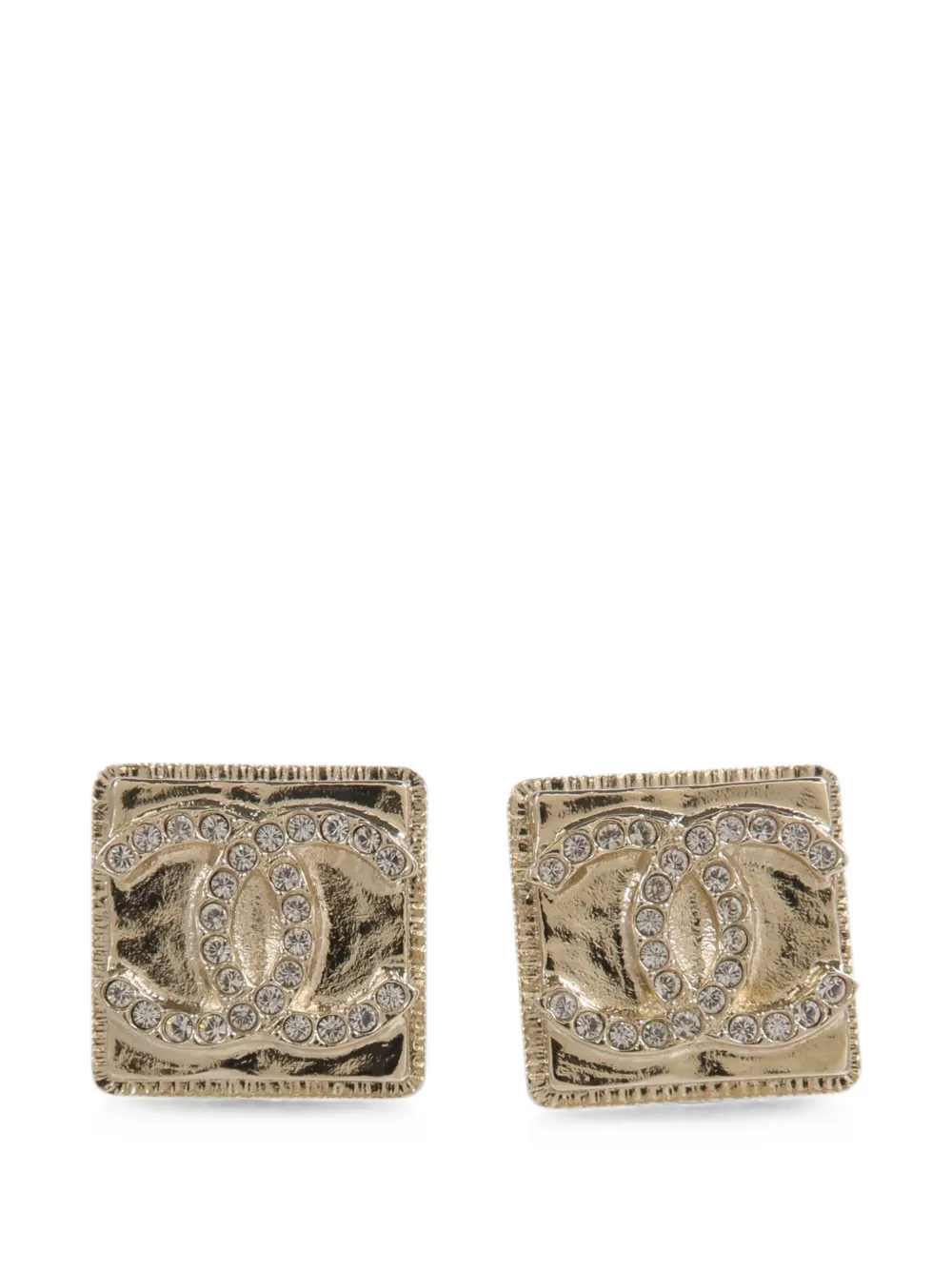 CHANEL Pre-Owned CC crystal-embellished earrings - Gold
