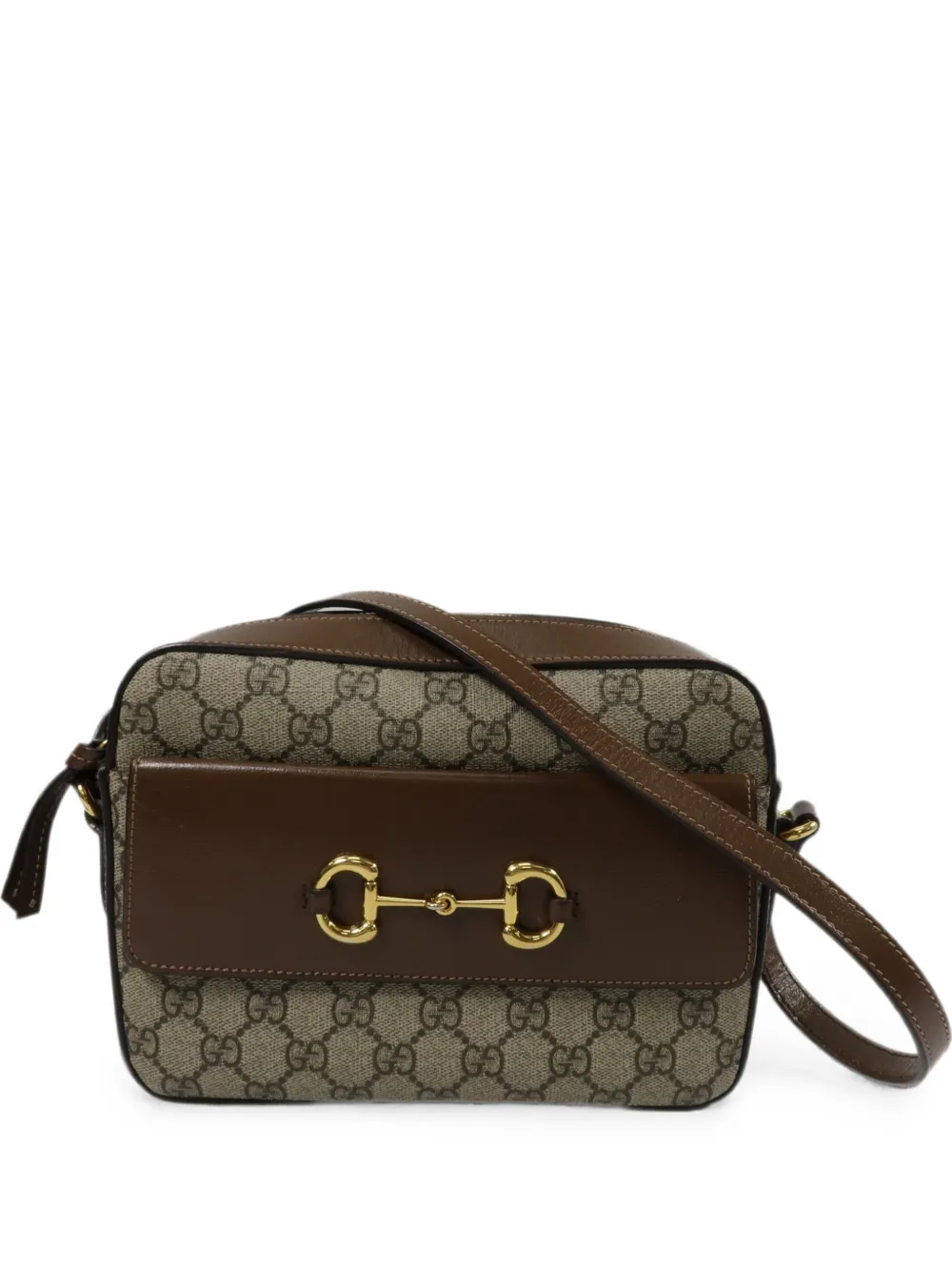 Gucci Pre-Owned small Horsebit 1955 GG Supreme shoulder bag - Marrone