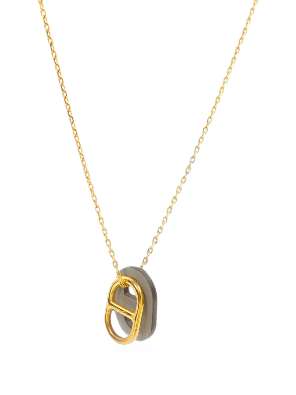 Hermès Pre-Owned O'Maillon leather pendant necklace - Gold