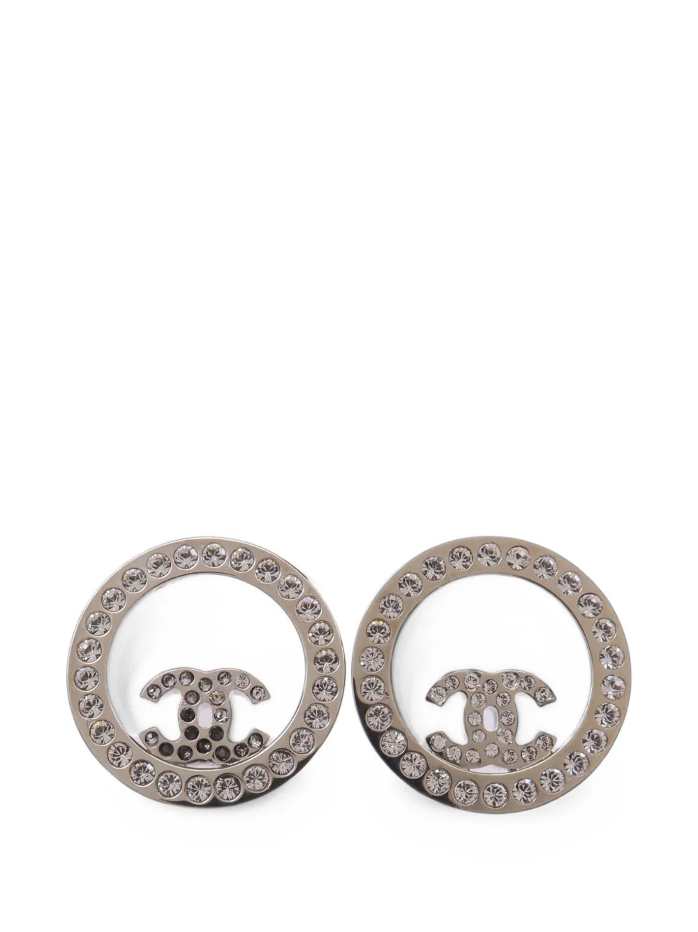CHANEL Pre-Owned CC crystal-embellished earrings - Silber