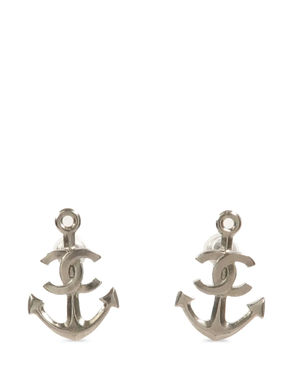 CHANEL Pre-Owned CC anchor earrings - Argento