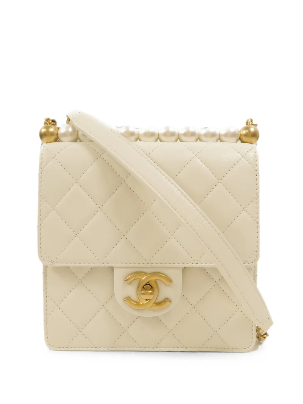 CHANEL Pre-Owned small quilted pearl shoulder bag - Toni neutri