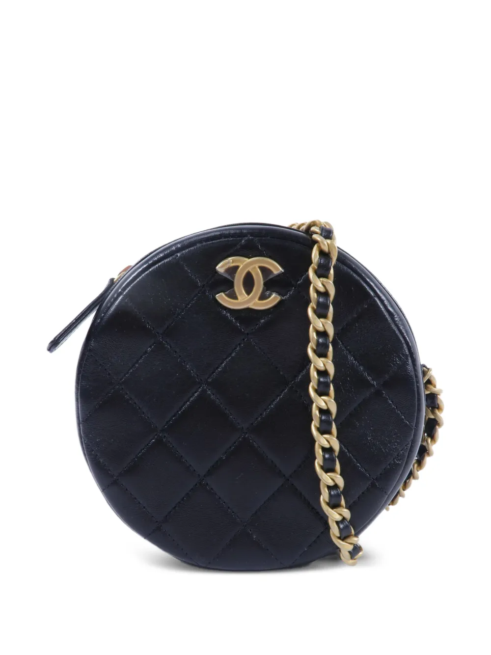 CHANEL Pre-Owned CC quilted round chain cross body bag - Nero
