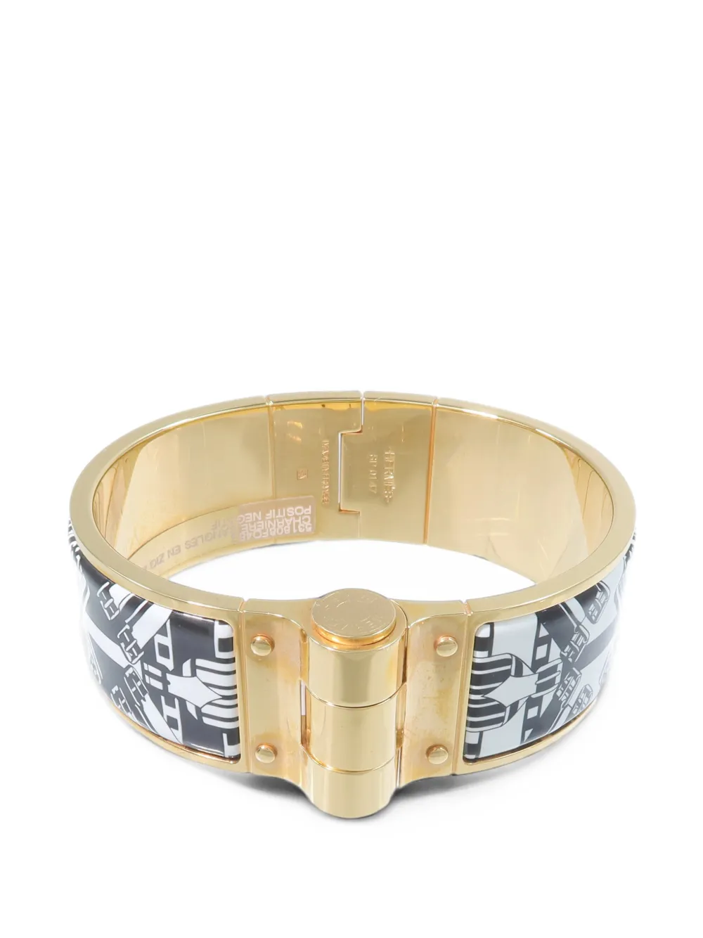 Hermès Pre-Owned Charniere enamel bangle bracelet - Gold