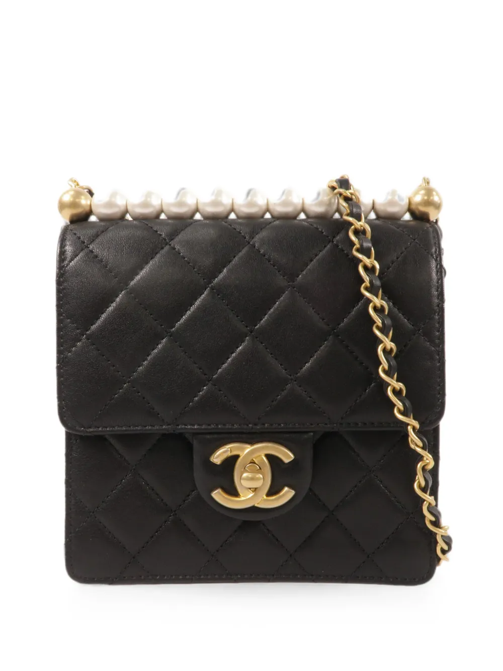 CHANEL Pre-Owned Pearl Chain shoulder bag - Nero