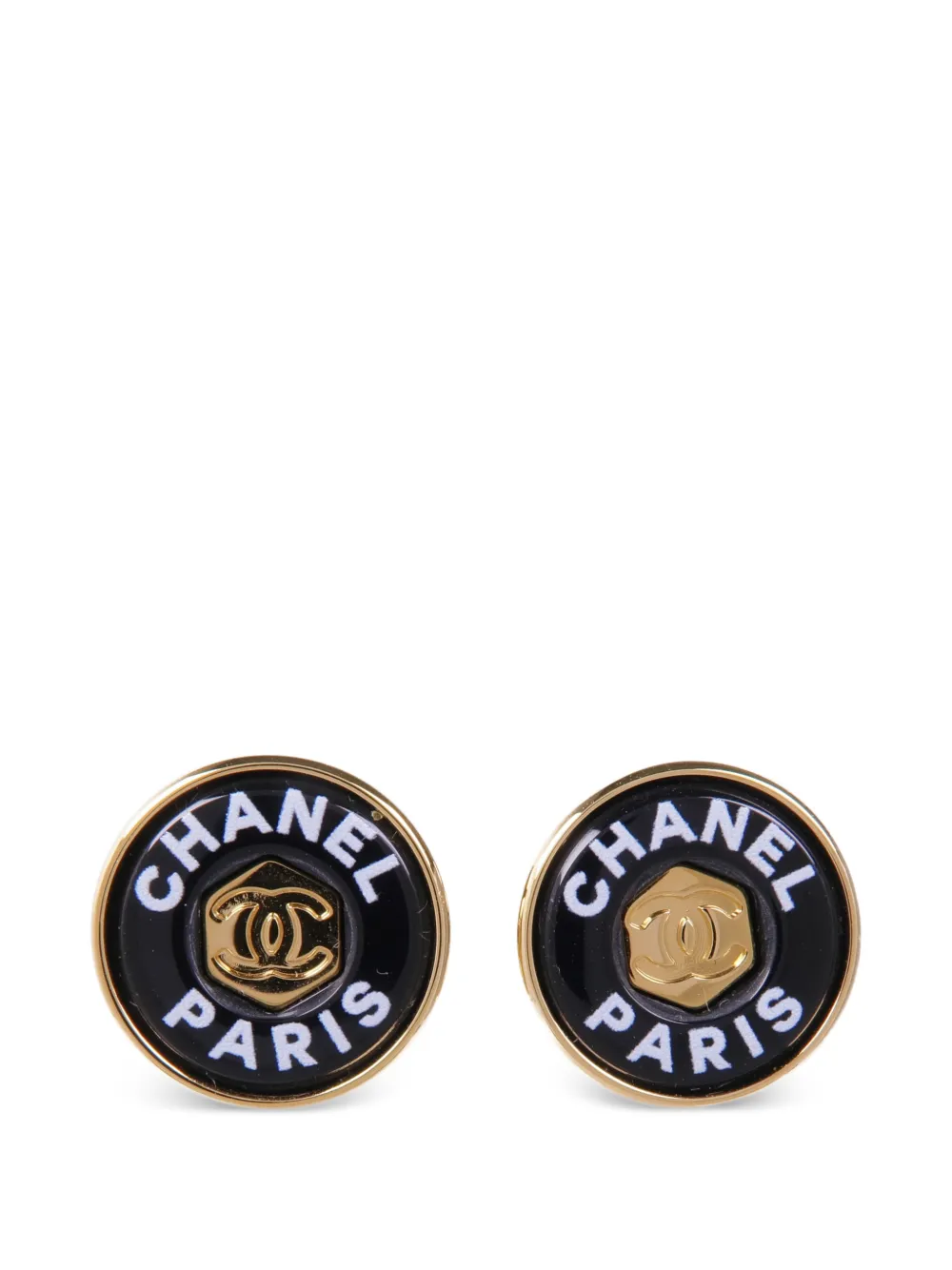 CHANEL Pre-Owned Paris CC stud earrings - Gold