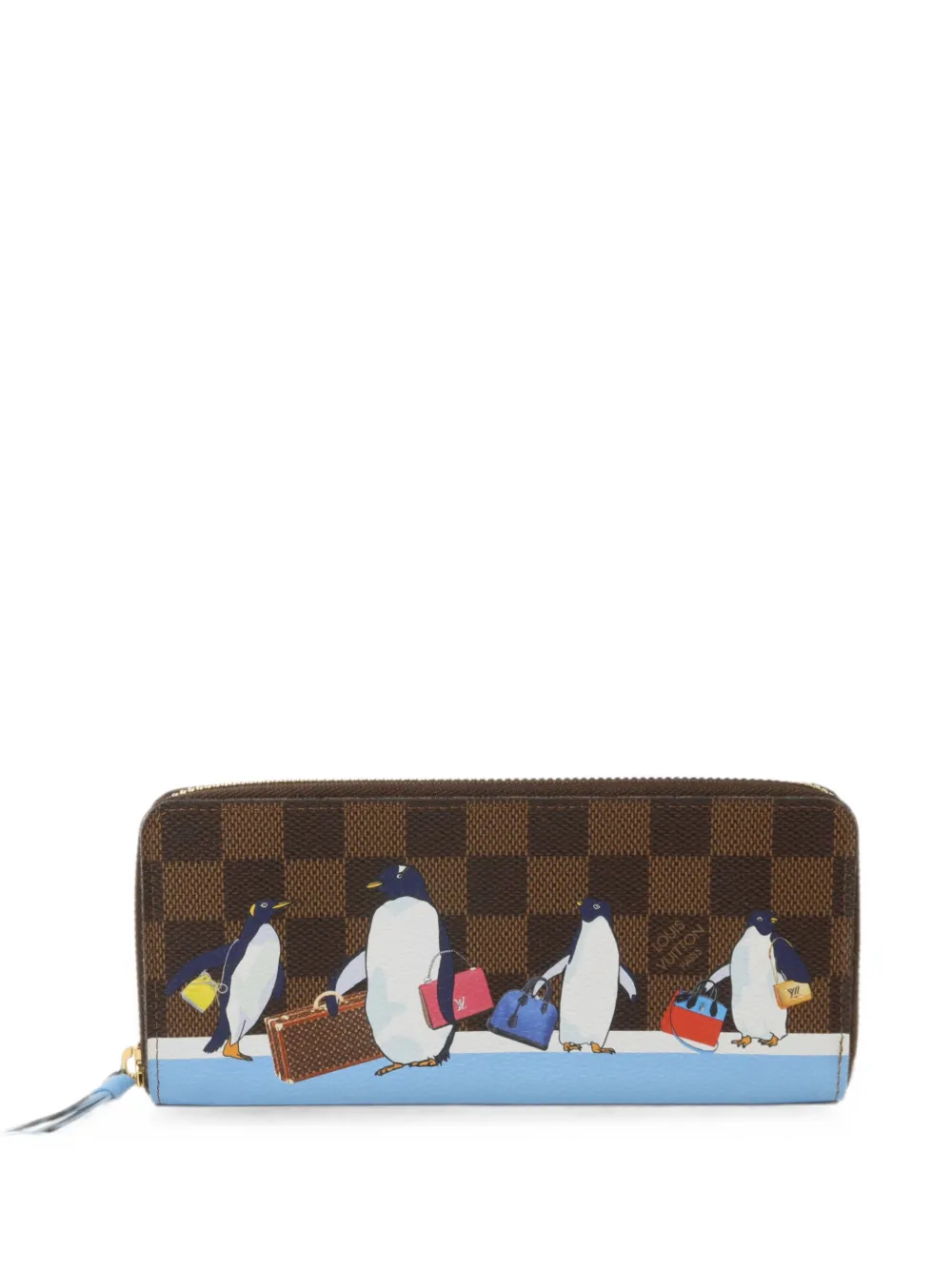 Louis Vuitton Pre-Owned Clemence Damier Ebene Penguins long wallet - Marrone