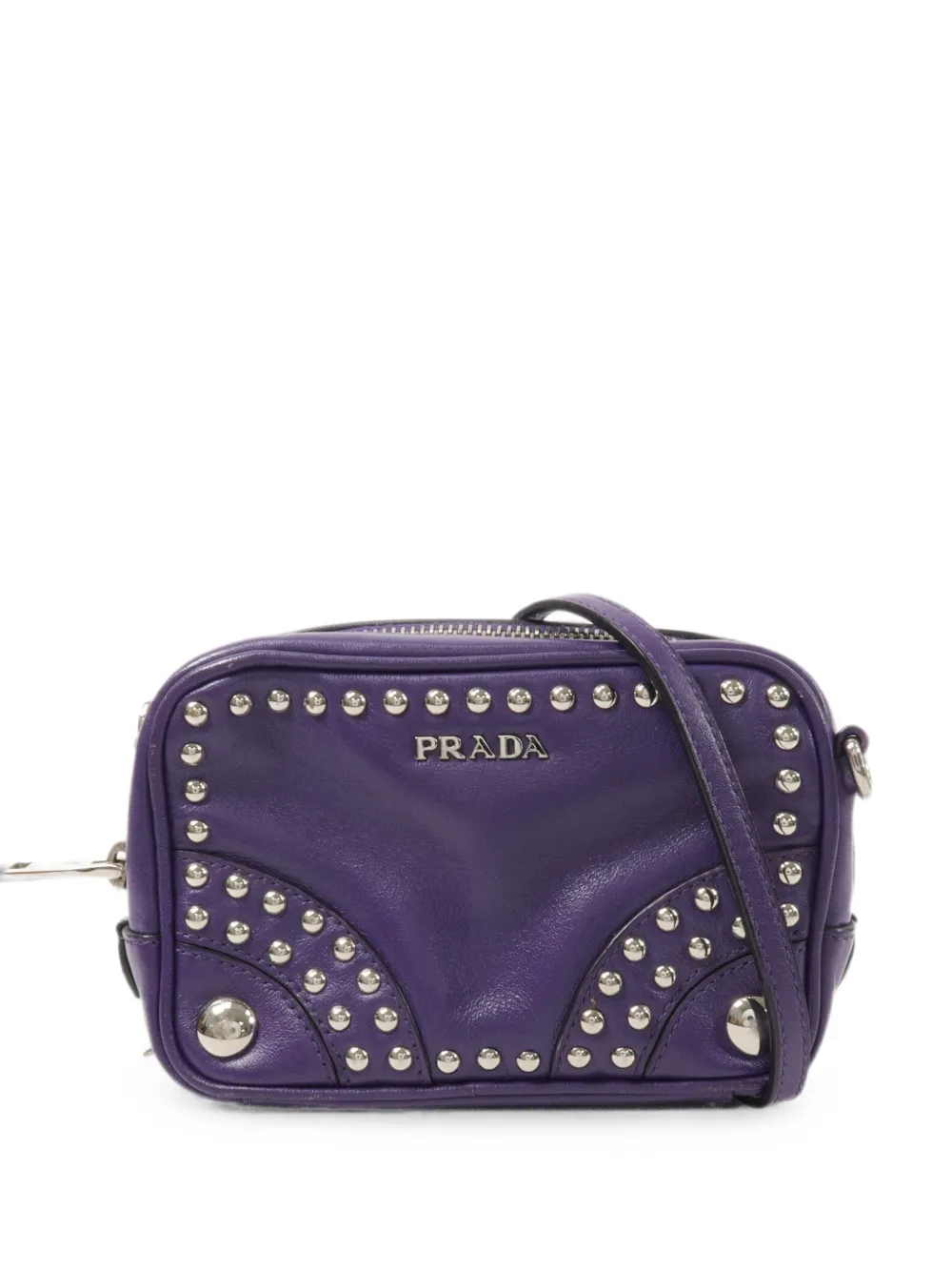 Prada Pre-Owned studded leather shoulder bag - Purple