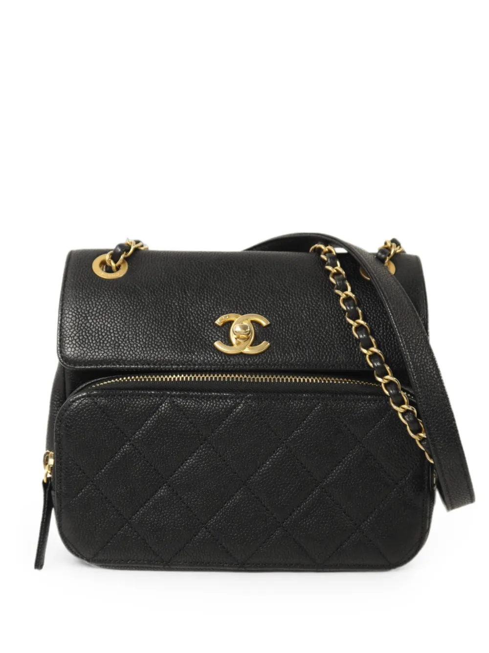CHANEL Pre-Owned CC logo-plaque chain shoulder bag - Schwarz
