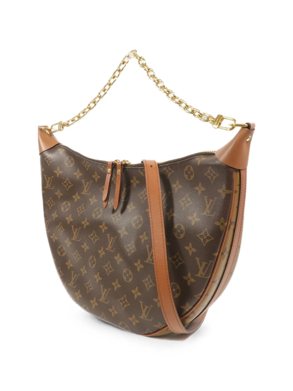 Louis Vuitton Pre-Owned Halvemaanvormige schoudertas met monogram Bruin