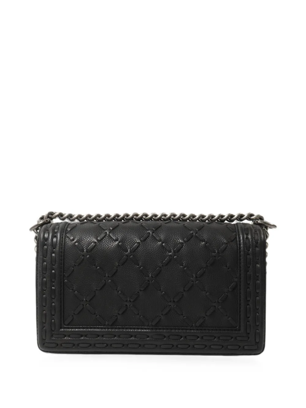 CHANEL Pre-Owned Boy 25 gewatteerde crossbodytas met diamant-patroon Zwart