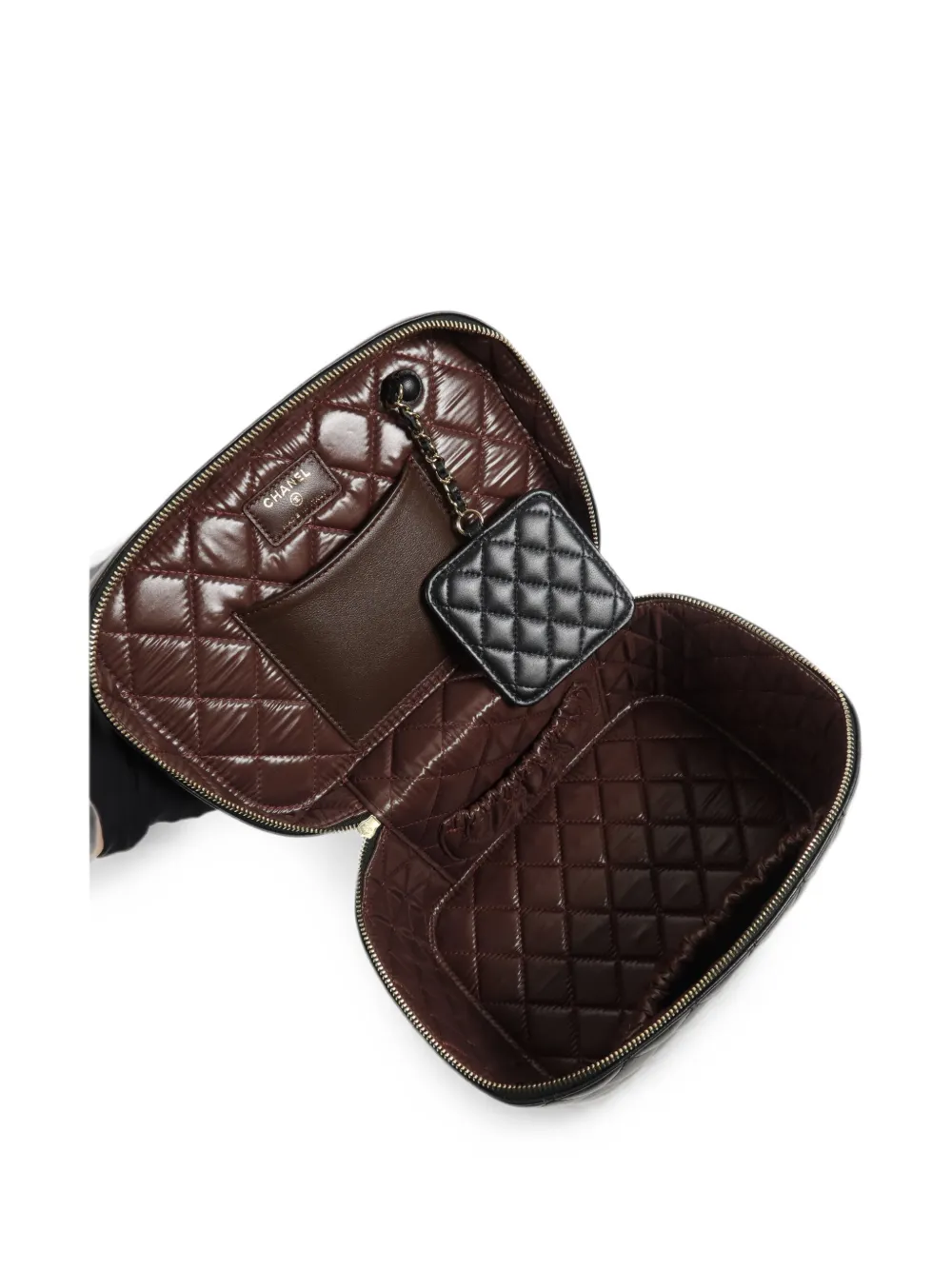 CHANEL Pre-Owned CC toilettas met logo-detail en diamantvormig quiltwerk Zwart