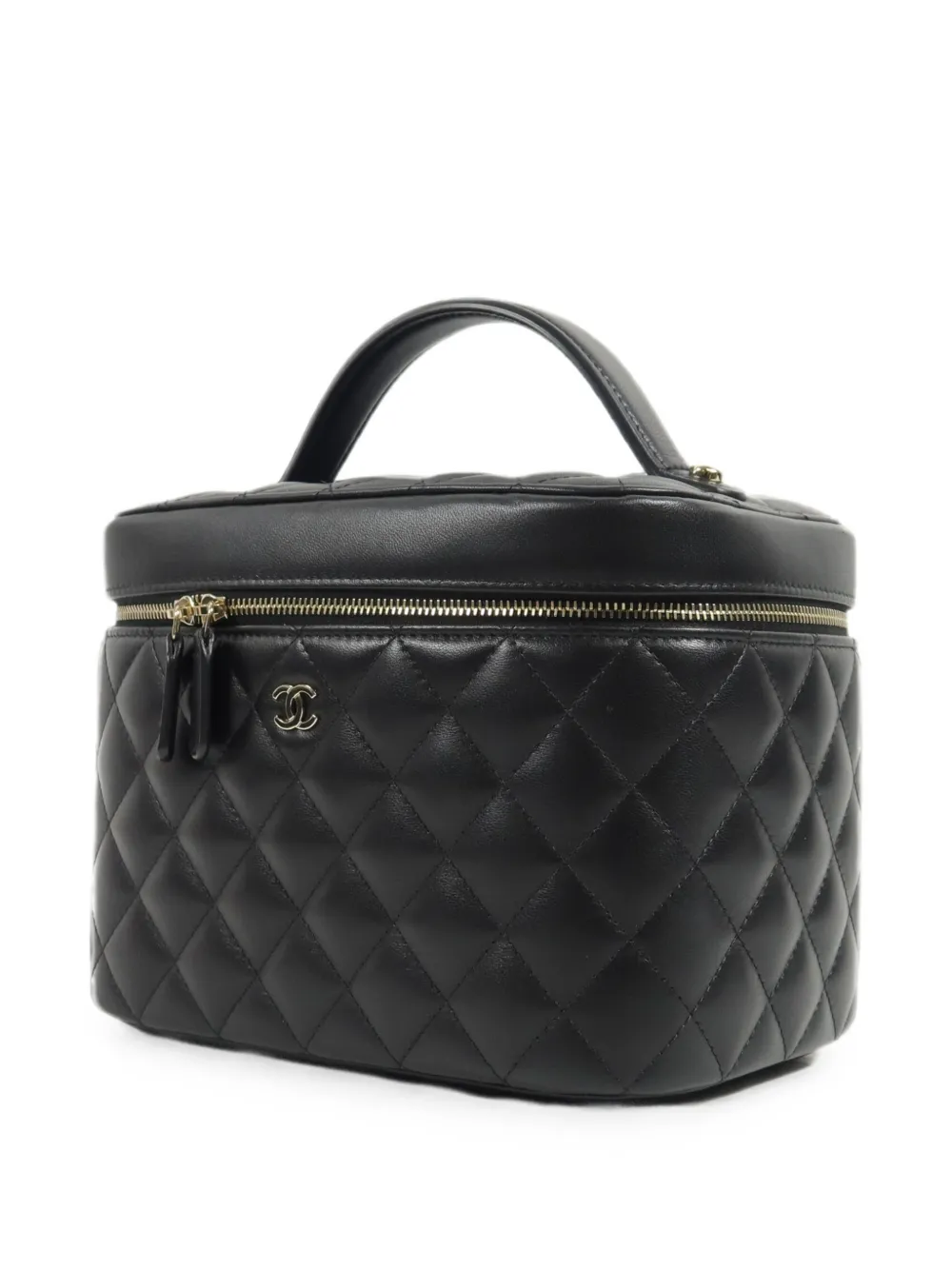 CHANEL Pre-Owned CC toilettas met logo-detail en diamantvormig quiltwerk Zwart