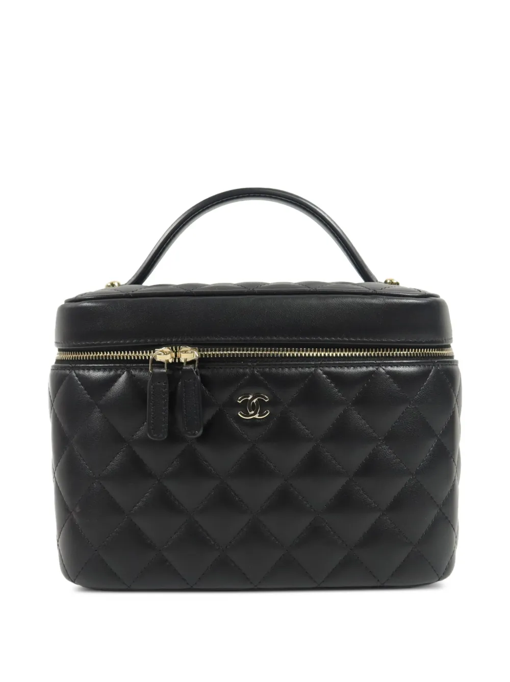 CHANEL Pre-Owned CC logo-detail diamond-quilted vanity bag - Schwarz