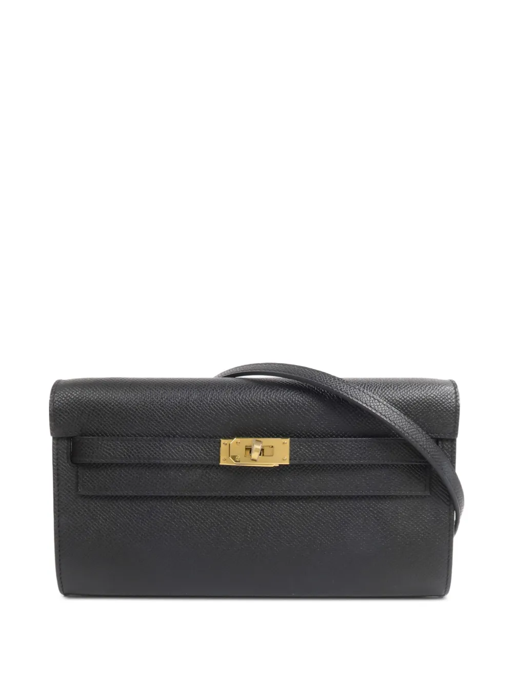 Hermès Pre-Owned Kelly To Go grained clutch bag Zwart