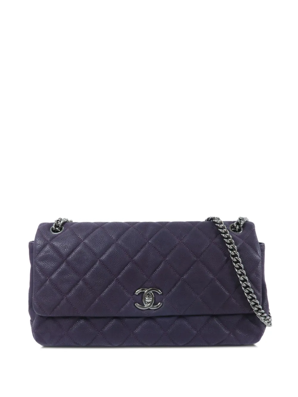 CHANEL Pre-Owned CC turn-lock diamond-quilted shoulder bag - Viola