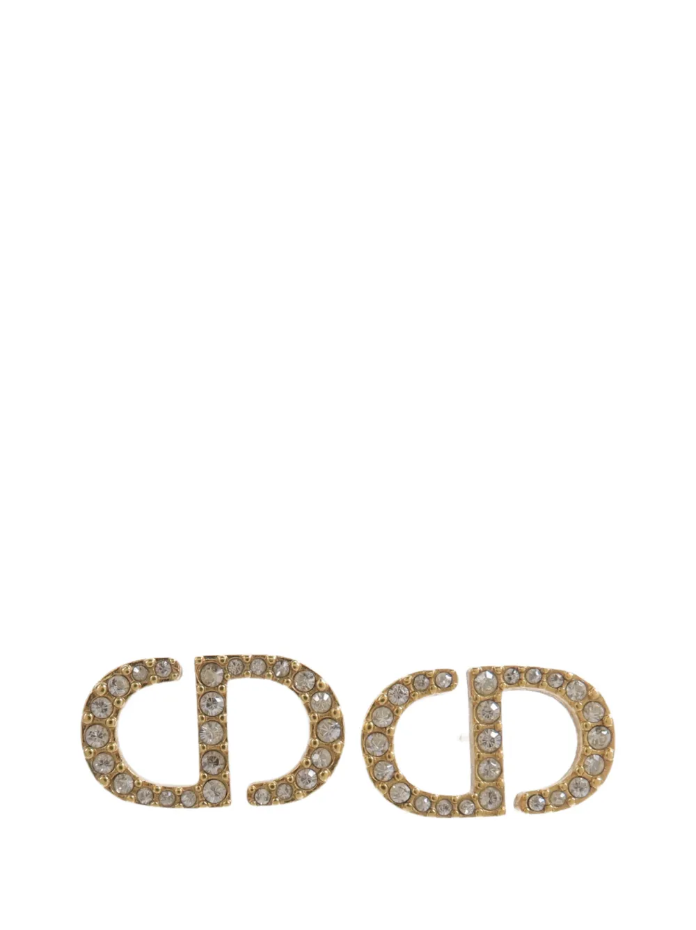Christian Dior Pre-Owned crystal-embellished earrings - Gold