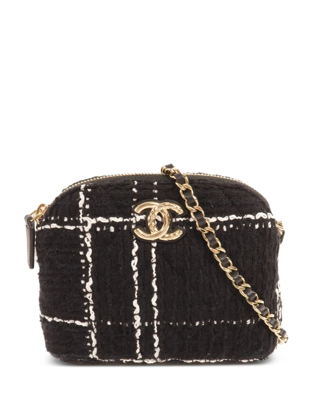 CHANEL Pre-Owned CC tweed shoulder bag - Nero