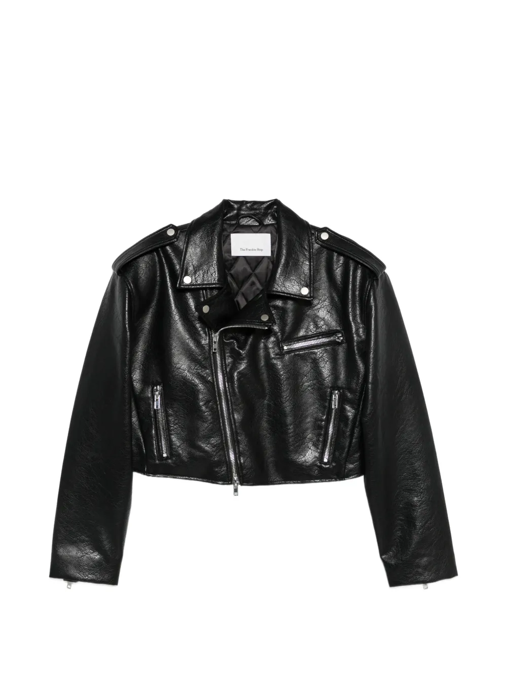 The Frankie Shop Daphne cropped biker jacket - Nero