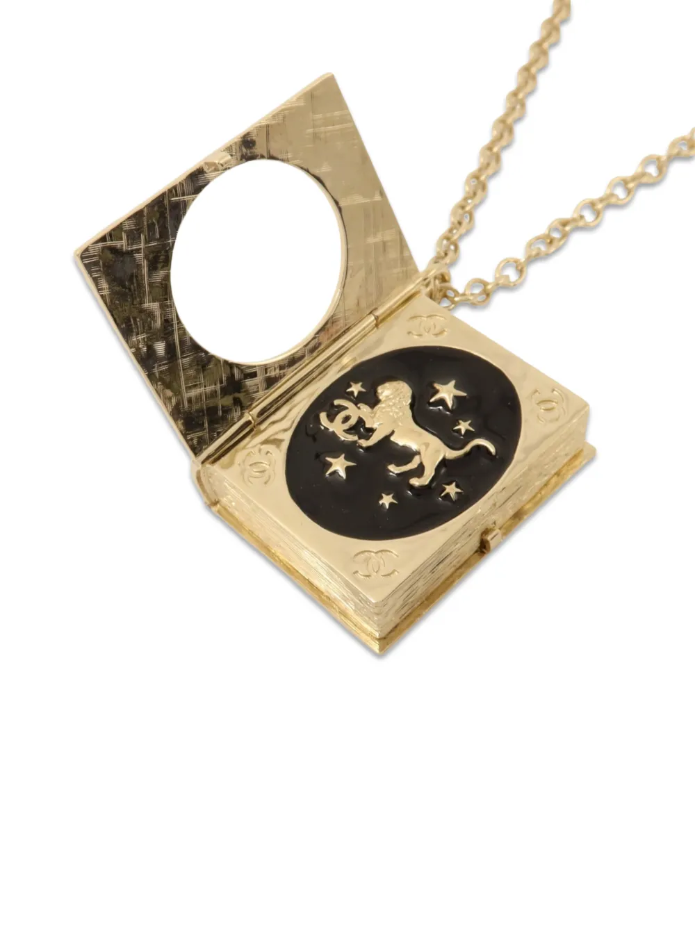CHANEL Pre-Owned Lion book locket necklace - Gold