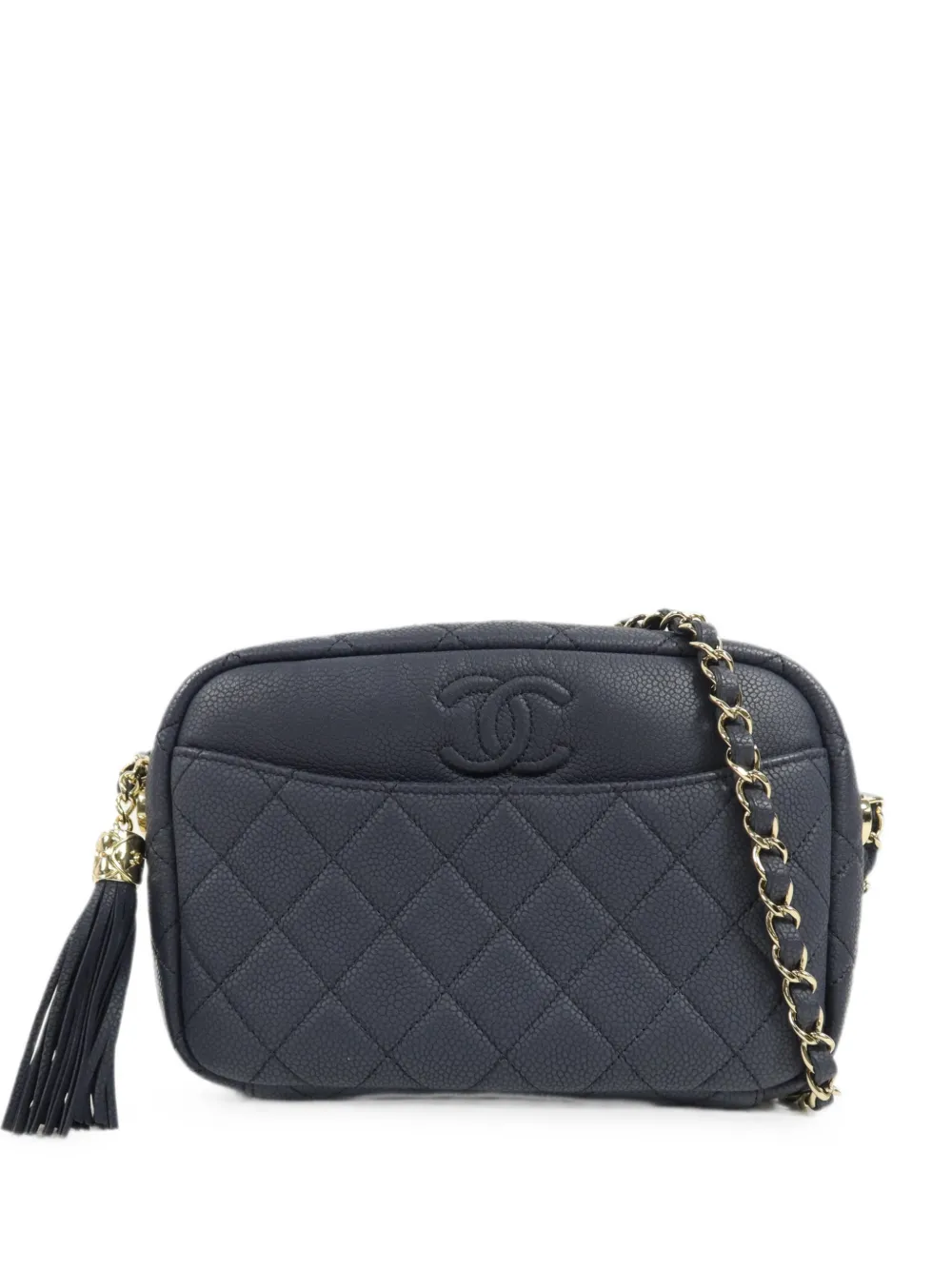 CHANEL Pre-Owned CC quilted crossbody bag - Blu