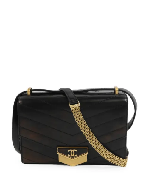 CHANEL Pre-Owned Chevron CC Medal flap satchel bag