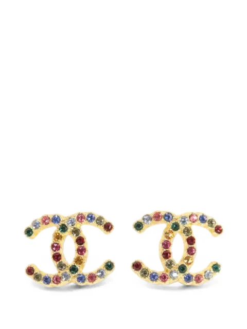 CHANEL Pre-Owned CC crystal-embellished earrings