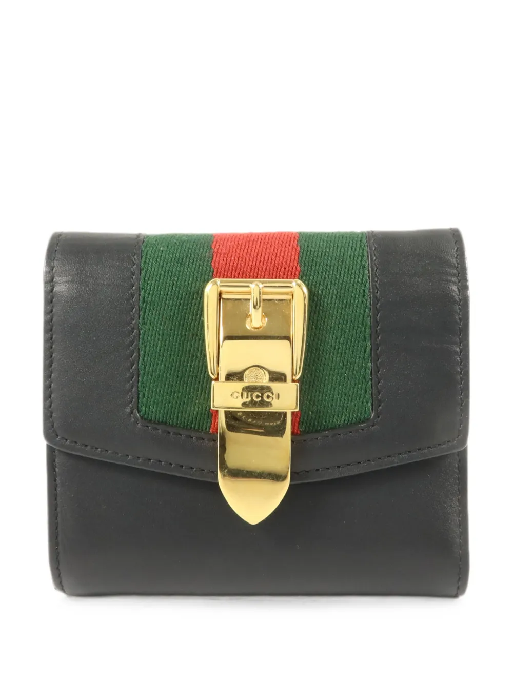 Gucci Pre-Owned Sylvie Web trifold wallet - Nero