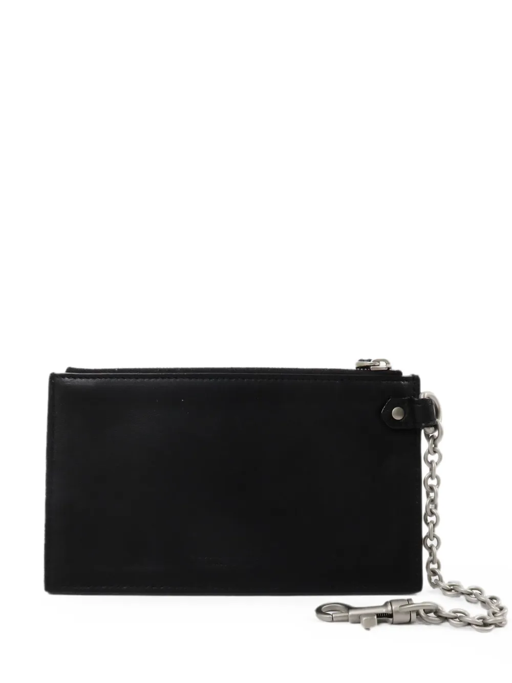 Bottega Veneta Pre-Owned chain-link leather clutch bag - Black