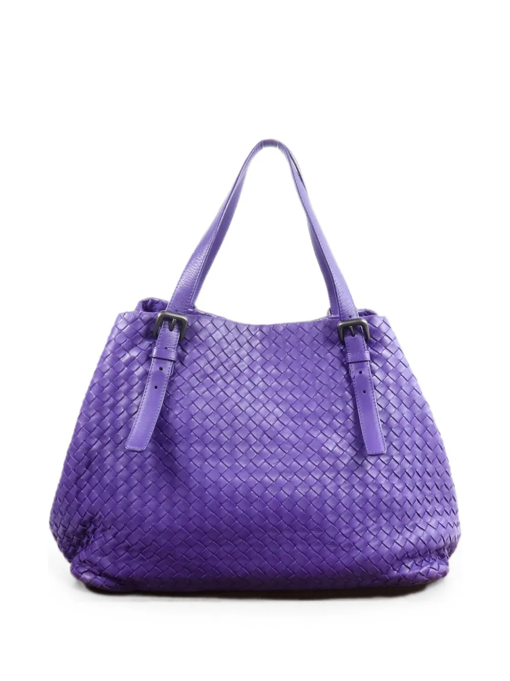 Bottega Veneta Pre-Owned intrecciato buckle-detail shoulder bag - Purple
