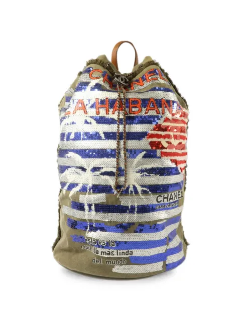 CHANEL Pre-Owned La Habana sequin-embellished backpack