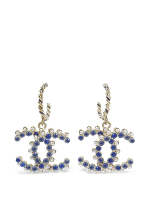 CHANEL Pre-Owned CC drop earrings