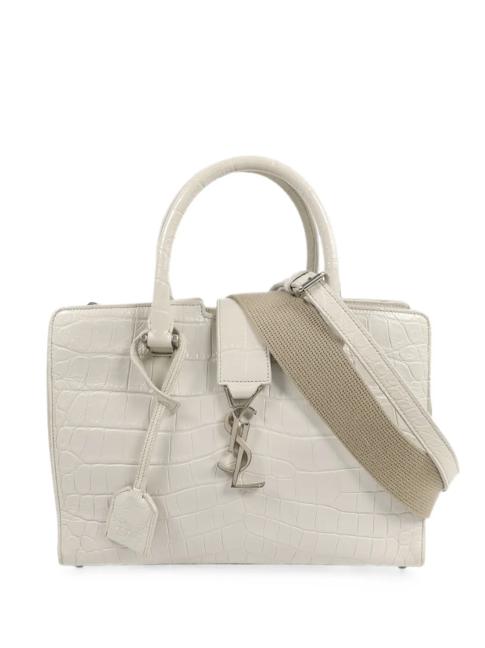 Saint Laurent Pre-Owned croc-effect tote bag - Weiß