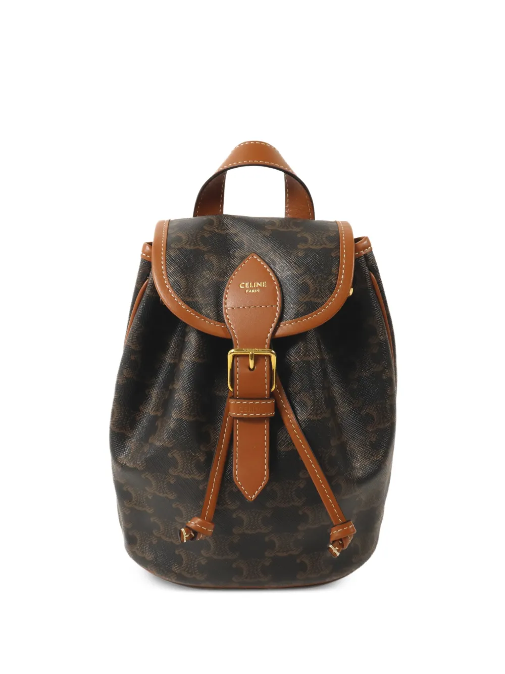 Celine Pre-Owned mini Macadam Folco backpack - Braun