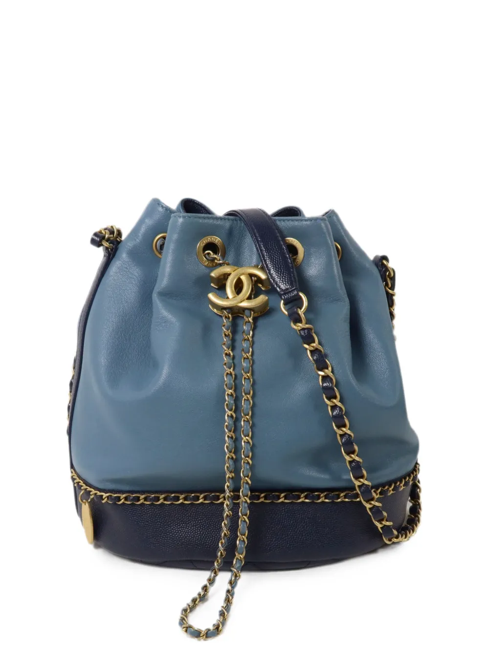 CHANEL Pre-Owned CC chain bucket bag - Blau