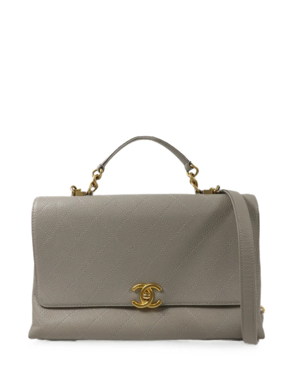 CHANEL Pre-Owned CC turn-lock chain shoulder bag - Grigio