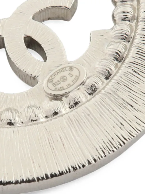 CHANEL クリスタル装飾 シルバー系ピアス CHANEL Pre-Owned ココマーク クリスタル ピアス | シルバートーン