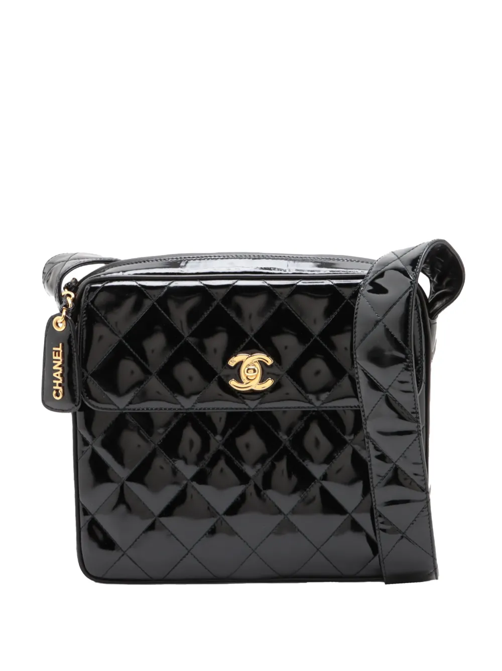 CHANEL Pre-Owned 1994-1996 CC Quilted Patent Camera Bag crossbody bag - Nero