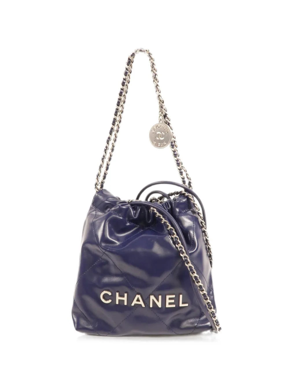 CHANEL Pre-Owned mini 22 CC bucket bag - Blu