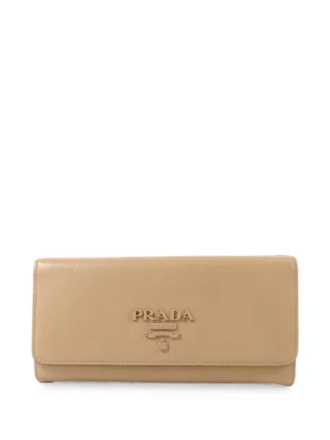 Prada Pre-Owned logo-plaque leather wallet