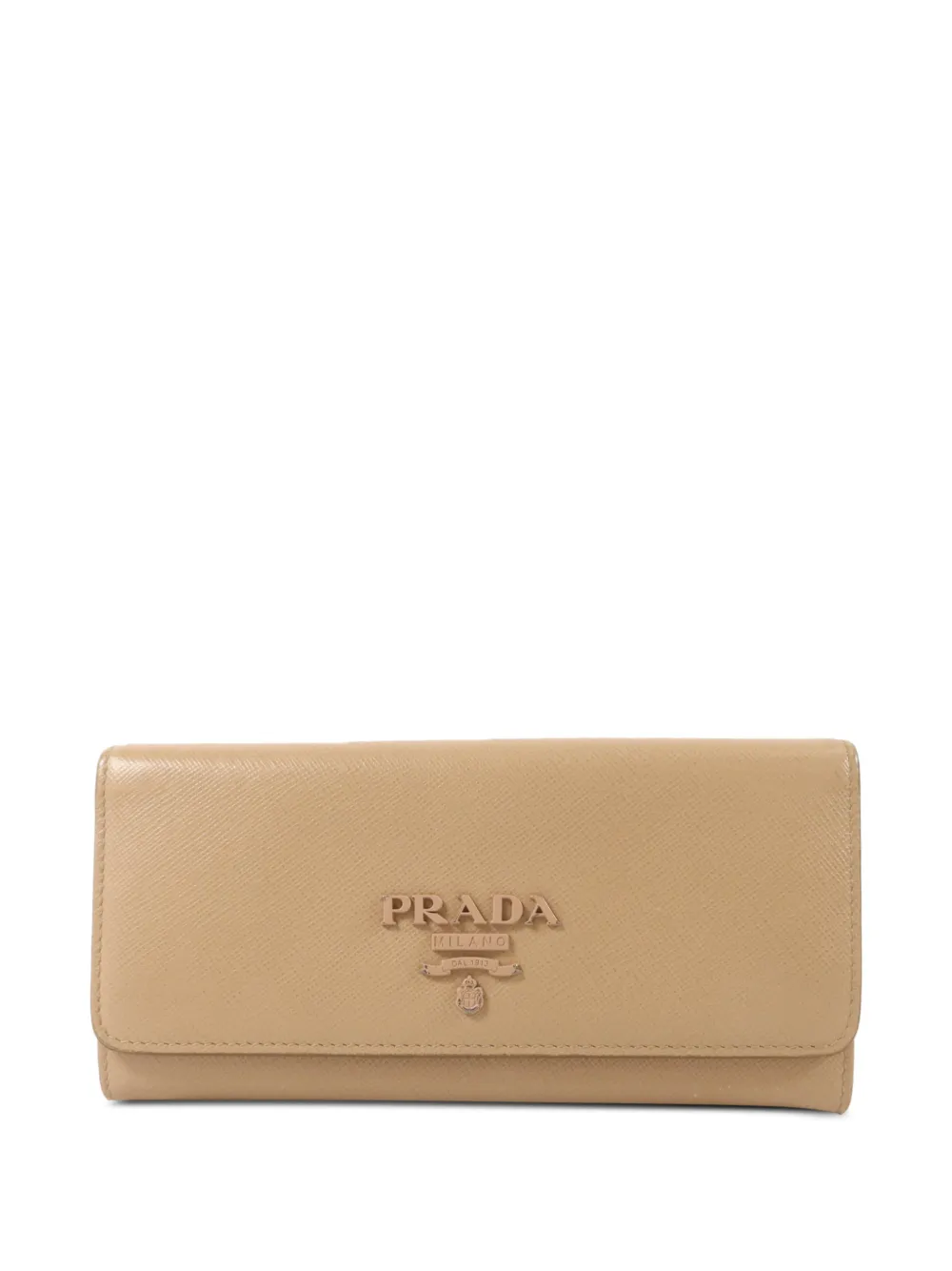 Prada Pre-Owned logo-plaque leather wallet - Nude