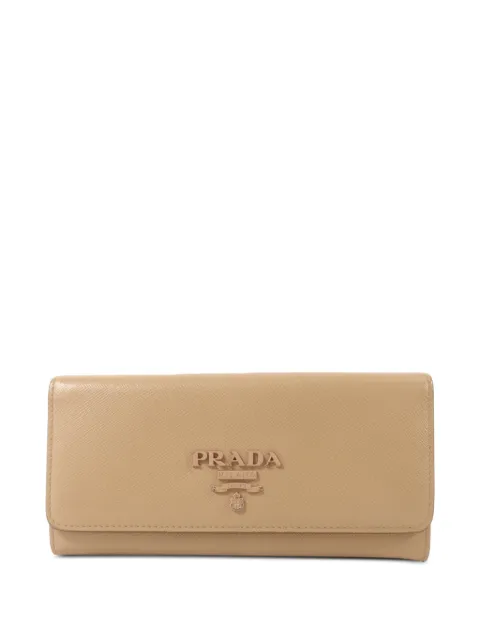 Prada Pre-Owned logo-plaque leather wallet