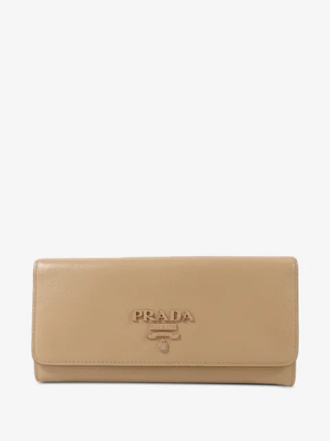 Prada Pre-Owned cartera de piel con placa del logo